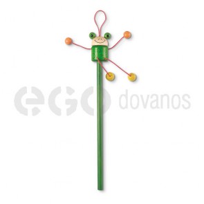 Linksmas žmogeliukas ant pieštuko